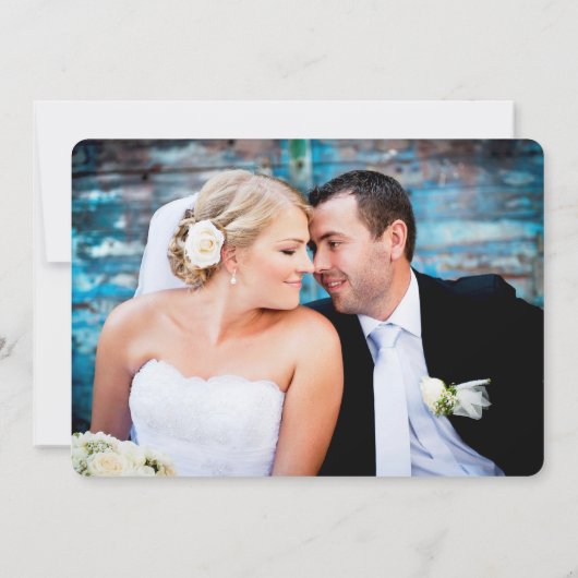 Floral chique foto dank u kaart / champagne (Achterkant)