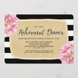 Floral chique repetitie diner uitnodiging / champa