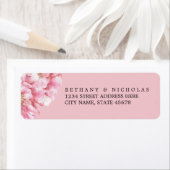 Floral chique retour adreslabels / roze etiket (Insitu)