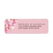 Floral chique retour adreslabels / roze etiket (Voorkant)