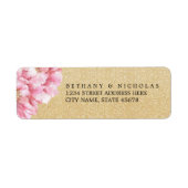 Floral chique retouradres labels / champagne (Voorkant)