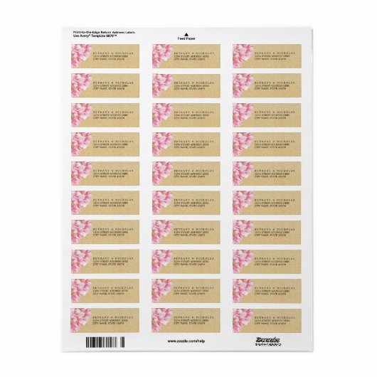 Floral chique retouradres labels / champagne (Full Sheet)