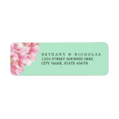 Floral chique retouradres labels / munt (Voorkant)