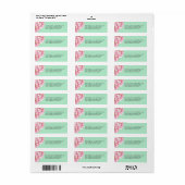 Floral chique retouradres labels / munt (Full Sheet)