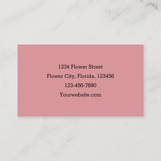 Floral chique roze rozen boeket visitekaartje (Achterkant)