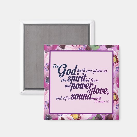 Floral Christelijk Bijbel Schrift Faith Quote Magneet (Voorkant / Achterkant)