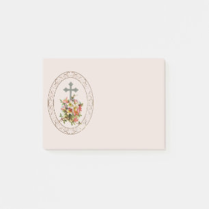 Floral Christelijk Cross Post-it® Notes