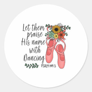 Floral Christelijk Dansballet - Ballerina Ronde Sticker