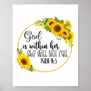 Floral Christelijk God is binnen haar zal ze niet  Poster