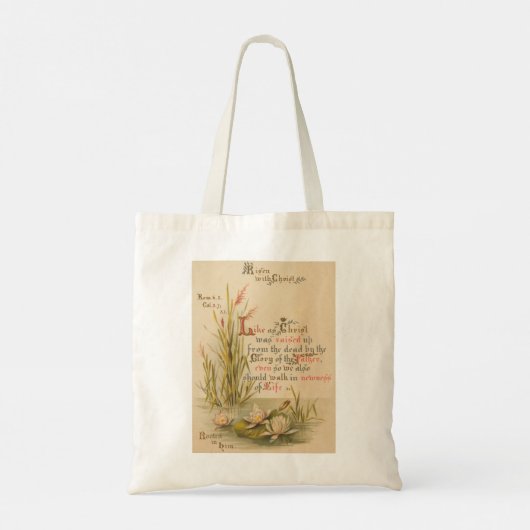 Floral Christelijk Katholiek Bijbelvers Pasen Tote Bag (Achterkant)