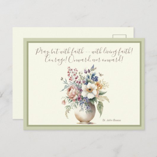 Floral Christelijk Prayer Scripting Verse Briefkaart (Voorkant / Achterkant)