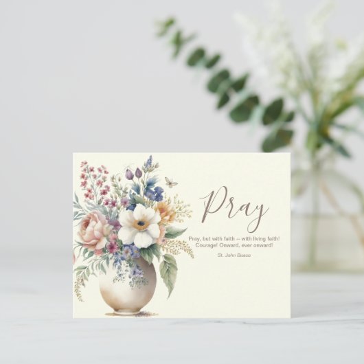 Floral Christelijk Prayer Scripting Verse Briefkaart (Staand voorkant)