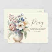 Floral Christelijk Prayer Scripting Verse Briefkaart (Voorkant / Achterkant)