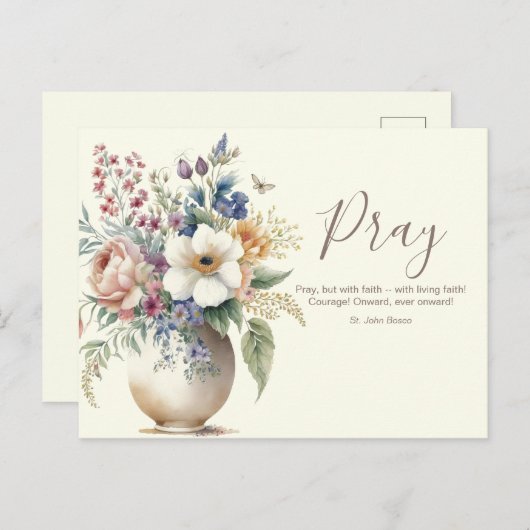 Floral Christelijk Prayer Scripting Verse Briefkaart (Voorkant / Achterkant)