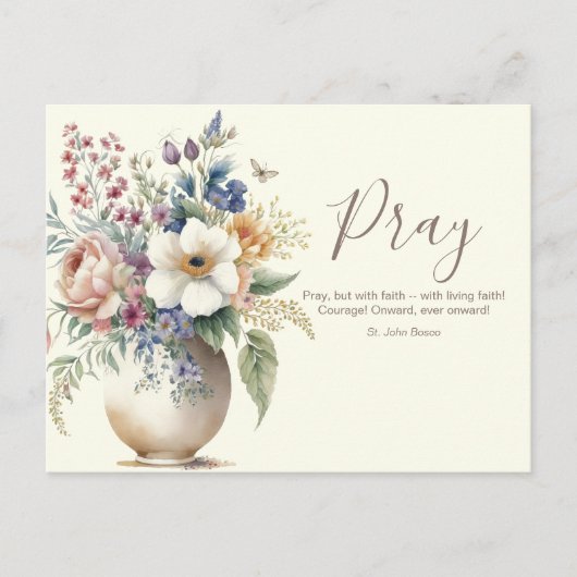 Floral Christelijk Prayer Scripting Verse Briefkaart (Voorkant)