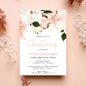 Floral Christening leugens blush roze witte groene Kaart