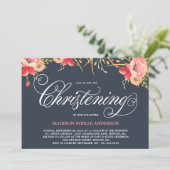 Floral | Christenuitnodiging Kaart (Staand voorkant)