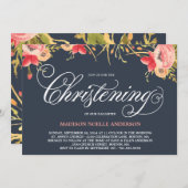 Floral | Christenuitnodiging Kaart (Voorkant / Achterkant)