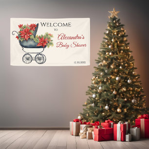 Floral Christmas Carriage Baby shower Spandoek
