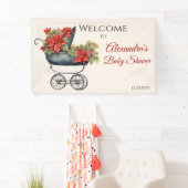 Floral Christmas Carriage Baby shower Spandoek (Insitu)