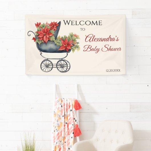 Floral Christmas Carriage Baby shower Spandoek (Insitu)