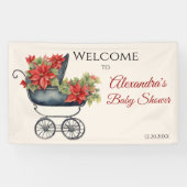 Floral Christmas Carriage Baby shower Spandoek (Horizontaal)