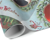 FLORAL CHRISTMAS CROWN, RED RIBBON FOTO TEMPLATE CADEAUPAPIER (Rol Hoek)