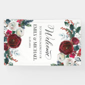 Floral Christmas Engagement party banner custom (Horizontaal)