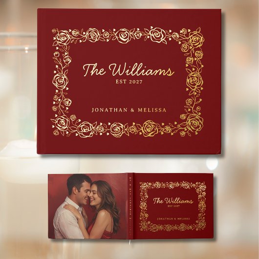 Floral Christmas Folie Gastboek Foto Gastboek Gastenboek