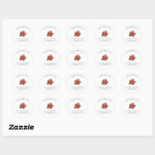 Floral Christmas Greetings Retouradres Ronde Sticker (Vel)