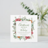 Floral Christmas Holiday Lijst | Kerstbrunch Kaart (Staand voorkant)