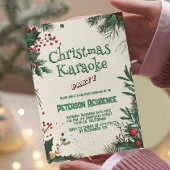 Floral Christmas Karaoke Party Kaart