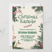 Floral Christmas Karaoke Party Kaart (Voorkant)
