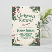 Floral Christmas Karaoke Party Kaart (Staand voorkant)