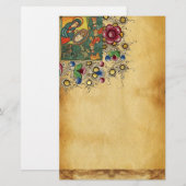 FLORAL CHRISTMAS PARCHMENT, ADORATIE VAN MAGI BRIEFPAPIER (Voorkant / Achterkant)