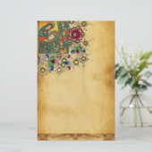 FLORAL CHRISTMAS PARCHMENT, ADORATIE VAN MAGI BRIEFPAPIER (Staand voorkant)