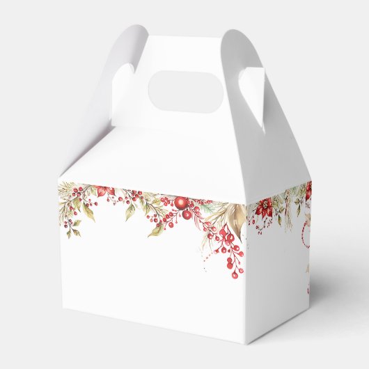 Floral Christmas Party Favor Box Bedankdoosjes (Achterkant)