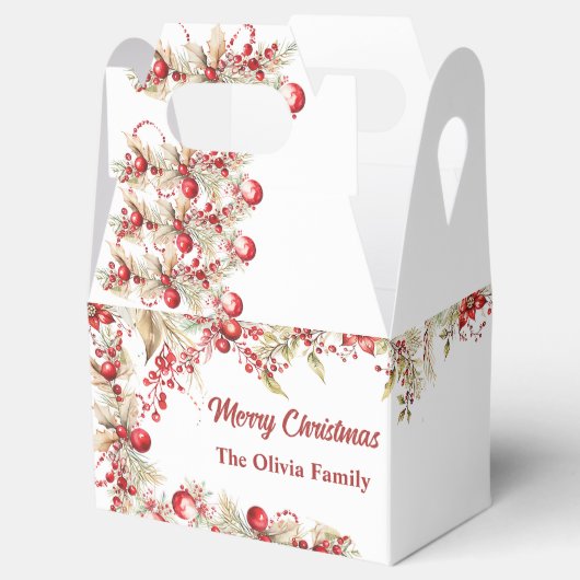 Floral Christmas Party Favor Box Bedankdoosjes (Geopend)