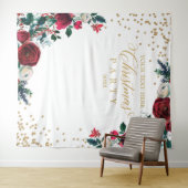 Floral Christmas Party photobooth backdrop Wandkleed (In Situ (horizontaal))