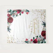 Floral Christmas Party photobooth backdrop Wandkleed (Voorkant (horizontaal))