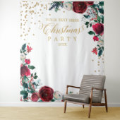 Floral Christmas Party photobooth backdrop Wandkleed (In situ)