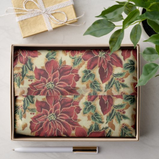 Floral Christmas patroon tissue papier (Geschenk)