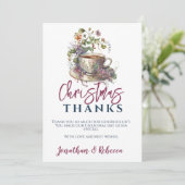 Floral Christmas Tea Bedankkaart (Staand voorkant)