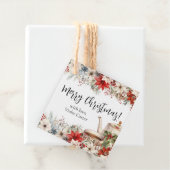 Floral Christmas Tea Holiday Party Bedankjes Labels (In situ)