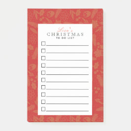 Floral Christmas to do List Rode Post Het merkt op Post-it® Notes