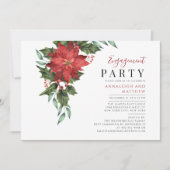 Floral Christmas Verloving Elegant Party Kaart (Voorkant)