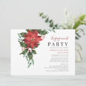 Floral Christmas Verloving Elegant Party Kaart (Staand voorkant)