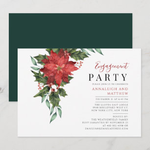 Floral Christmas Verloving Elegant Party Kaart