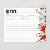 Floral Christmas Vrijgezellenfeest Recept Kaart (Voorkant)