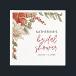 Floral Christmas Vrijgezellenfeest Servet<br><div class="desc">Floral Christmas Vrijgezellenfeest servetten. Overeenkomende objecten beschikbaar.</div>